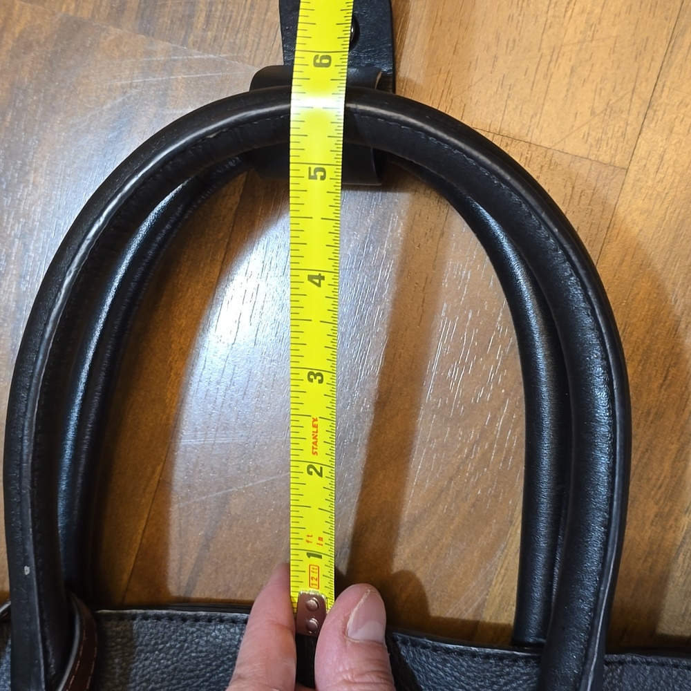 ZARA Black Leather Unisex Tote Messenger Bag - Picture 13 of 14